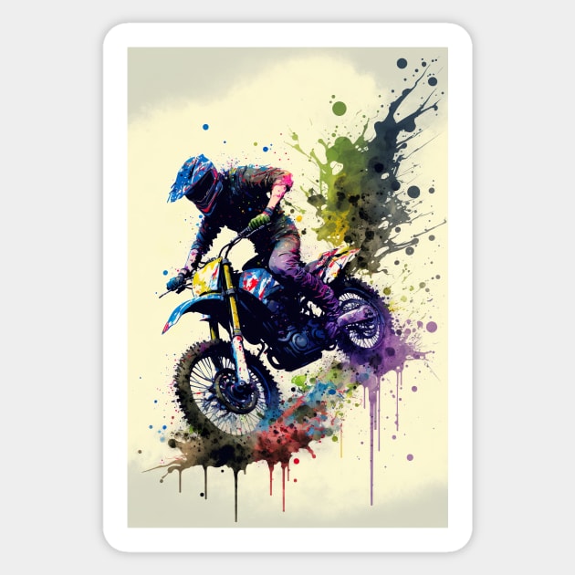 Dirt Bike Paint Splash Style Dirt Bike Sticker TeePublic